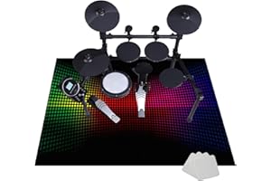 JAEVKWZY 120 x 90 cm Alfombra Bateria Electronica Antideslizante - Alfombras Bateria Insonorizacion - Alfombrilla de Tambor para Baterías Acústico Caja Bombo y otros Instrumentos Musicales Antivibracion