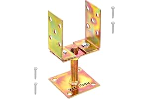 KOTARBAU® Soporte de Poste en U 80-120 mm Soporte para Postes Ajustable Soporte Regulable para Atornillar Soporte en U Base Poste Madera Anclaje Suelo Atornillable Acero Galvanizado