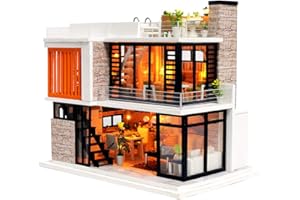 Spilay Dollhouse Miniature with Furniture,DIY Dollhouse Kit Mini modern Villa Model with Music Box,1:24 Scale Creative Doll House Best Christmas Birthday Gift for Lovers Boys and Girls (Florence)