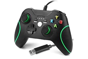 WINEDON Wired Controller for Xbox One, Xbox one Wired Game Contoller with Dual Vibration and Audio Jack for Xbox One/S/X/Win7,8,10(Black)