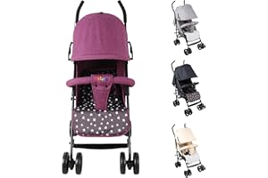 GENERISCH Kinderwagen Buggy, Reisebuggy mit Liegefunktion für Kinder ab 6 Monaten bis 15 kg, Buggy Klein Zusammenklappbar mit 360° Räder Einkaufskorb Sonnenverdeck Geräumiger Sitz, Kinderbuggy (Lila)