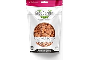 Seba Garden Almendras californianas crudas, 1 kg, enteras naturales, bolsas con cierre hermético