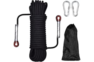 HHOOMY Cuerda de escalada para exteriores, 20 m de longitud, cuerda de nylon de seguridad de cordón de alta resistencia de extracción de 1200 kg, cuerda de escape Paracaídas de rescate contra incendios