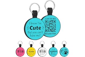 MYLUCKYTAG QR Code Silicone Pet ID Tag Dog Cat Tag, Online Pet Profile, Pet Location Alert Email, Digital Pet Tag, Quiet Dog Tag, Durable Pet ID, Dog Collar Tag, Engraved Pet Tag