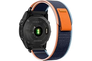 SumRioo Correa QuickFit 22 mm para Garmin Fenix 8/8 Solar 47 mm/Fenix E/Fenix 7 Pro/Fenix 7/6 Pro/6/5 Plus/5, Nylon Loop Trail Correa para Garmin Forerunner 965/955/945/935, Epix 2, Azul marino