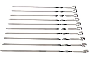 20 kebab-spett i rostfritt stål, 43 cm längd/1,5 mm tjocka/pura publik grillspett köttspett även för Mangal