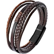 Bracciale Uomo Police PEJGB2112302 Pelle Intrecciata Acciaio Nero