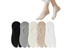 RDWESZOD Ensemble de 5 paires de chaussettes tabi pour hommes et femmes, chaussettes basses à 2 orteils, chaussettes Split - Toe élastiques, chaussettes de cheville Big Toe