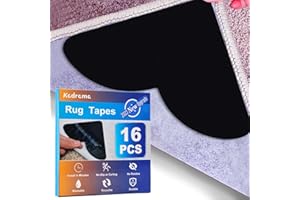 Kadrama [16Pcs] Rug Grippers for Laminate Floor, Anti Slip Rug Underlay for Hard Floors, Underlay Rug Stickers Non Slip Mat, Carpet Grippers Strips for Rugs on Wooden Floors (Black)