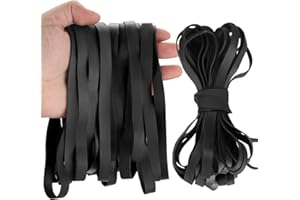 Aoyfuwell Lot de 50 grands élastiques en caoutchouc - Noir - 10 mm de large