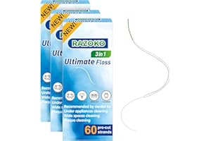 RAZOKO Dental Floss for Braces, Super Floss Pre-Cut Strands,60 Count, Pack of 3