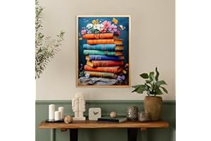 KEYIFA Peinture par Numéros pour Adulte, Livres sur Pierres Kits de Peinture au Numéro avec Acrylique et Pinceaux, DIY Creatif Toile Painting à l'huile, Décoration de Maison 30x40cm