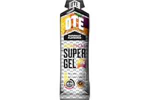 OTE Super Gel - Energy Gels for Running & Cycling - Superior Dual Source Running Gels with 40g of Carbohydrates - Glucose Gels for Swimming, Triathlons & Endurance Sports - Box of 12 (Tropical)