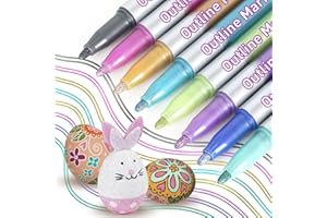 ANYUKE Glitter Pens for Kids, 8 Shimmering Colours Outline Pens for Card Making, Scrap Booking, Stocking Fillers Kids, Christmas Gifts for 4-12 Year Old Girls Kids