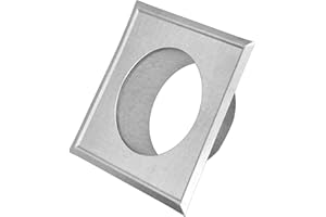 KOTARBAU® Ofenrohrrosette Ø 100 mm Verzinkt Kaminrosette mit Flansch Ofenrohr 160 mm x 160 mm Wandabdeckung Silber Dekorative Rosette für Kamin Wandfutter