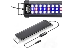 Pawfly 11 W Luces para acuarios para 30 a 45 cm extensible acuario LED luz Espectro Completo con Luces Blanca/Azul/Roja - Modos Día/Noche - Temporizador Auto On/Off - Brillo Ajustable