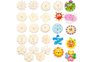 Liuer Trottola di Legno,27PCS Giroscopio in Legno Artigianali Set di Superficie Artigianale Non Tossico per Party Toy Giocattolo Partito (B)