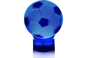 NIUQIGE Lámpara de noche LED 3D de fútbol para niños - Regalo de fútbol de 16 colores, decoración de habitación, ideal para niños de 7-12 años [Clase de eficiencia energética G]