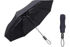 SYNHOK Compact Travel Folding Umbrella,Durable Rain Windproof Portable Umbrella with Strong Ribs Reinforced Canopy Ergonomic Handle Auto Open/Close -Man & Woman umbrella