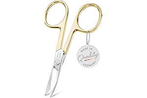 TITANIA Forbici per unghie solingen con rivestimento in oro (9,5 cm) • forbicina curva extra affilata • forbici professionali per manicure e pedicure in acciaio al carbonio • Made in Germany