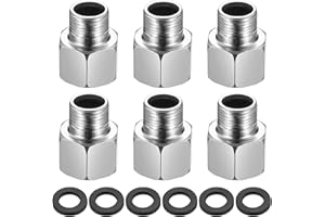 QEAPUG 6 Pz Adattatore da 1/2" Femmina a 3/8" Maschio, Boccola Esagonale Riduttore Connettore, Riduttore di Riduzione In Acciaio inossidabile con BSP Filettatura per Acqua Gas Tubo Conversione