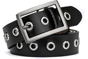 MCFANBE Cinturón de Cuero Mujer Para Lady Girls Dreess Jeans Pantalones con Hebilla de Aleación 1.1 "Ancho