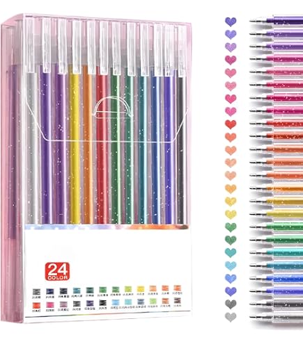 ZSCM 48 Pack Metallic Glitter Gel Pens Set, 24 Jordan - View #13