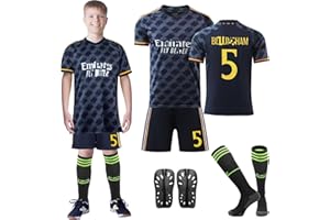 Wirhaut Football Kits for Kids, 23/24 Home Away Soccer Jerseys No.5 Football Kits No.7 Football Kit Football Training Set Football Training Shirts Shorts and Socks for Kids
