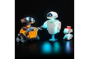 LocoLee Led Light Set Compatible with Lego 43279 WALL-E and EVE Led Decoration Lighting Kit Compatible with Lego 43279 Building Blocks Model,Only Lights Set,No Model