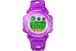 HMJIA Orologio per Bambino,Orologio Digitale per Bambini in Silicone con Data/5ATM/Sveglia/LED/Cronometro