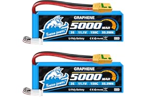 YOWOO POWER Yowoo 3S Lipo Batteria 11,1V 150C 5000mAh RC Grafene Batteria con Connectore XT90S Spina per RC FPV Racing UAV Drone Evader BX RC Veicolo Auto LKW Truggy RC Nave RC Modells RC Hobby (2 pezzi)