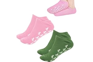 VXIWSCY 2 Paires de Chaussettes silicone Hydratantes,Chaussettes hydratantes réutilisables,Confort et Hydratation Profonde avec Design Antidérapant, Idéal pour Hommes et Femmes, Taille 34-37