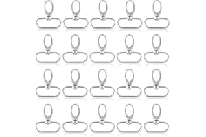HERCHR 20pcs Mousquetons pivotants,Métal Pivotant Fermoirs Sac,Anneaux Porte Clef, Boucles d'attache pour Sac à Main Diamètre intérieur de l'anneau pivotant,mousqueton sac a main,Mousqueton Porte Clef Métal