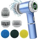 Electric Cleaning Brush - 6 Different Head Cleaning Brushes, Effective Cleaning with Powerful Motor, 3 Different Speed Modes, Long Co