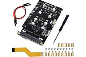 Freenove Quad M.2 NVMe SSD Hat for Raspberry Pi 5, M.2 Adapter AI Hat 4 Slots NAS Raid Kit, Solid State Drive Size 2230 2242 2260 2280, PCIe 2.0 MAX Speed 500 MB/s, Detailed Tutorial