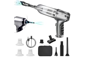 Kevsuvqin 4-in-1 Aspirateur Voiture Puissant sans Fil, 18KPA Aspirateur a Main avec Moteur sans Balais et Type-C, Souffleur Air Comprimé Nettoyage PC, Souffleur PC, Mini Aspirateur sans Fil a Main