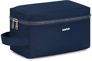 ECOHUB Neceser Hombre de Viaje, Impermeable Bolsa de Aseo, Bolsa Aseo con Separación Seco Húmedo, Neceser Organizador, Patente Pendiente(Azul Oscuro-1)