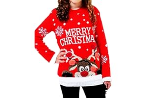 JM CLOTHING H22 Bambini Unisex Signore Natale Top Retrò Novità Renna Fiocchi di Neve Maglia Plus Size Natale Maglione Lungo Maglione Gal Moda