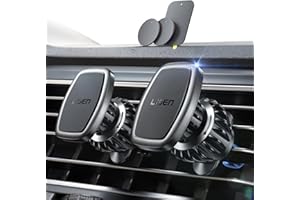LISEN Magnetic Phone Holder for Cars, [Ultra Magnet] Car Phone Holder Magnetic for Air Vent [Metal Hook], Magnet Phone Mount Compatible With iPhone 16 Pro Max 15 14 13 12, Galaxy S25 Ultra
