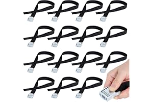 CHUNER Correa de Amarre, 15 Piezas 50cm Correas Tensoras de Resorte de Aleación de Zinc, Cinchas de Tensión Ajustable con Bloqueo de Clip, para Baca Coche, Portabicicletas, Surf, Bici, Kayak, Moto