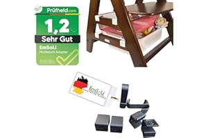 [ TEST SEHR GUT, NOTE 1.2 *]EmSoLi Adapter Schwarz + 2x Haken für Ikea Trofast Box Drahtkorb - kompatibel mit Hauck Alpha, Alpha Plus, Beta Baby Hochstuhl - Hochstühle Kinderstuhl Zubehör Kinder