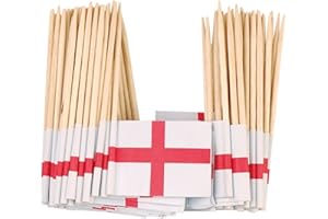 BRITWEAR 100 x Mini England St George Flag on Cocktail Stick Tooth Pick Decoration