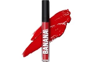 Banana Beauty Semi Matte Liquid Lipstick con tenuta fino a 10 ore (The Glam Bam/rosso freddo) – rossetto matte per labbra grandi – labbra idratate e volumizzate