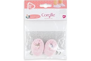 Corolle 9000110920 - Dockkläder, Tofflor, 30 cm - Rosa Tofflor från Corolle, Passar alla 30 cm Dockor, Från 18 månader