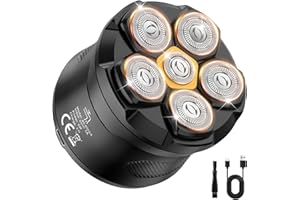 CTALYN Bald Rasoio Testa Calva, Rasa Capelli Uomo a Zero, Rasoio Capelli Uomo Testa Calva, Rasoio Elettrico Testa, Rasoio Elettrico Fluttuante Flessibile con Rasoio Testa Magnetiche, 6 Testine di Rasatura