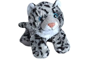 Wild Republic Śnieżny lampart pluszowy, wypchane zwierzę, pluszowa zabawka, prezenty dla dzieci, Hug'Ems 18 cm