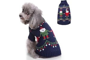 YANMUCY Pull de Noël tricoté pour chien - Pull d'hiver doux pour chien et chat de petite, moyenne et grande taille (taille M, style 1)