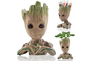 Newthinking Baby Groot Flowerpot, Cartoon Baby Groot Plants Pot with Drainage Hole, Indoor Creative Flower Pot for Desktop Decoration and Birthday Gift (GLT-Heart Shape)