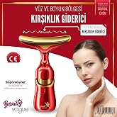 Titreşimli Y&uuml;z ve Boyun Kırışıklık Giderici Masaj Aleti - 3 Farklı Başlık, Titreşimli Cilt Sıkılaştırıcı, Boyun ve Gıdı Zayıf