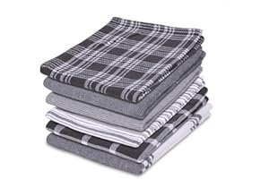 PAGNANNO. Pagnanno – Hotel Quality Kitchen Tea Towels & Waffle Weave tea towel – Professional Cotton 45 x 70 cm | Absorbent - Fast Drying Dish Towels, Kitchen and Bar Towels (Pack of 6 (45x70cm), Unique Design)